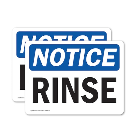 Signmission Rinse, 5 in W x Rectangle, Vinyl Decal OS-2PACK-NS-D-35-L-18109